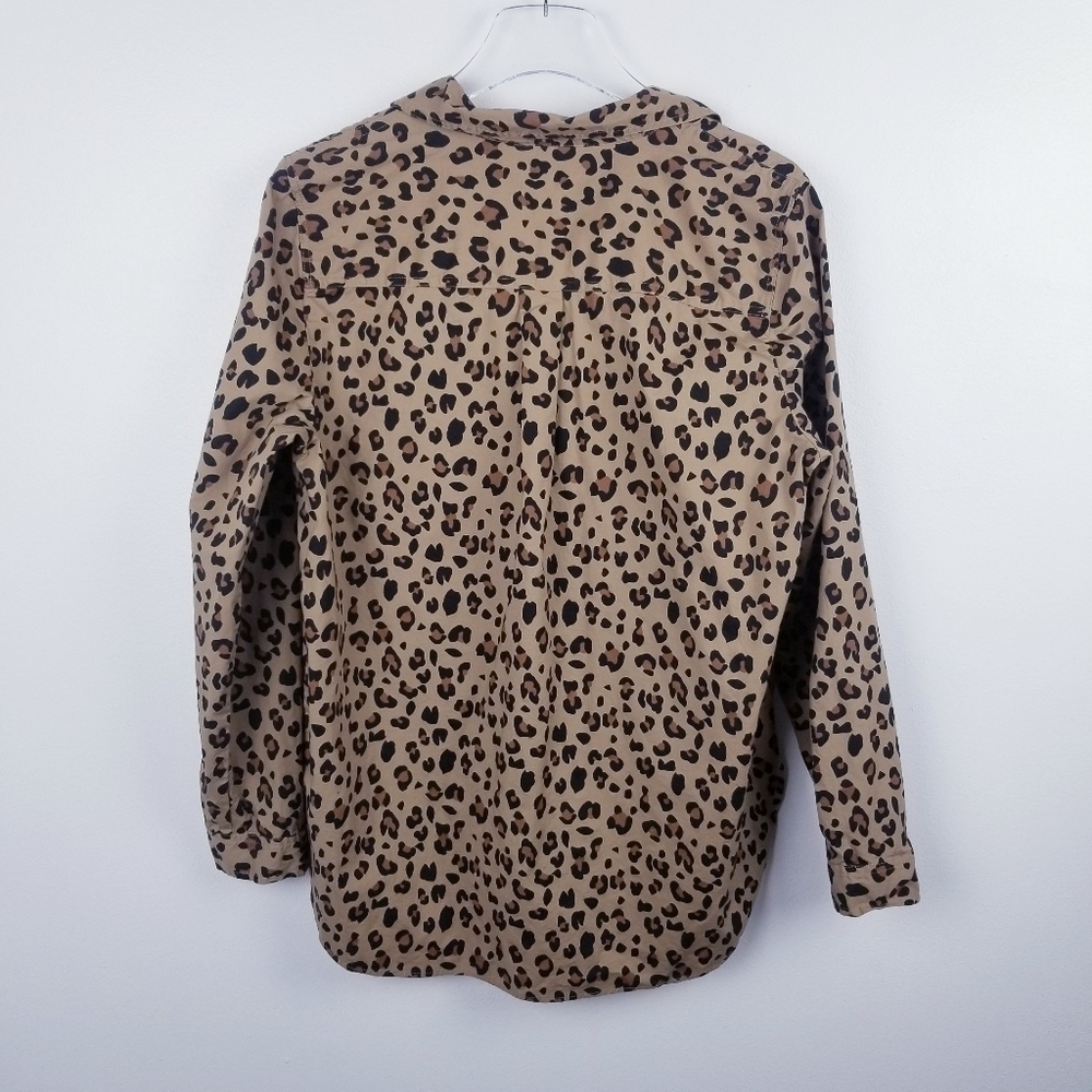 J. Crew Factory #AT390 Leopard Print Top Blouse size Large - Picture 2 of 8